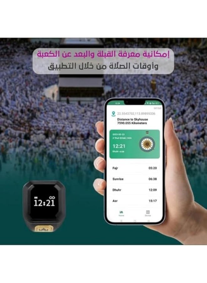 خاتم إلكتروني ذكي للتسبيح مصمم لتلبية احتياجات المسلمين للتذكير بالتسبيح وأوقات الصلاة. - Image 5